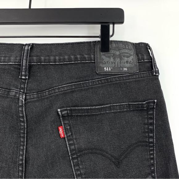 LEVI'S 511 Cutoff Jean Shorts Washed Black 36 - Picture 8 of 8